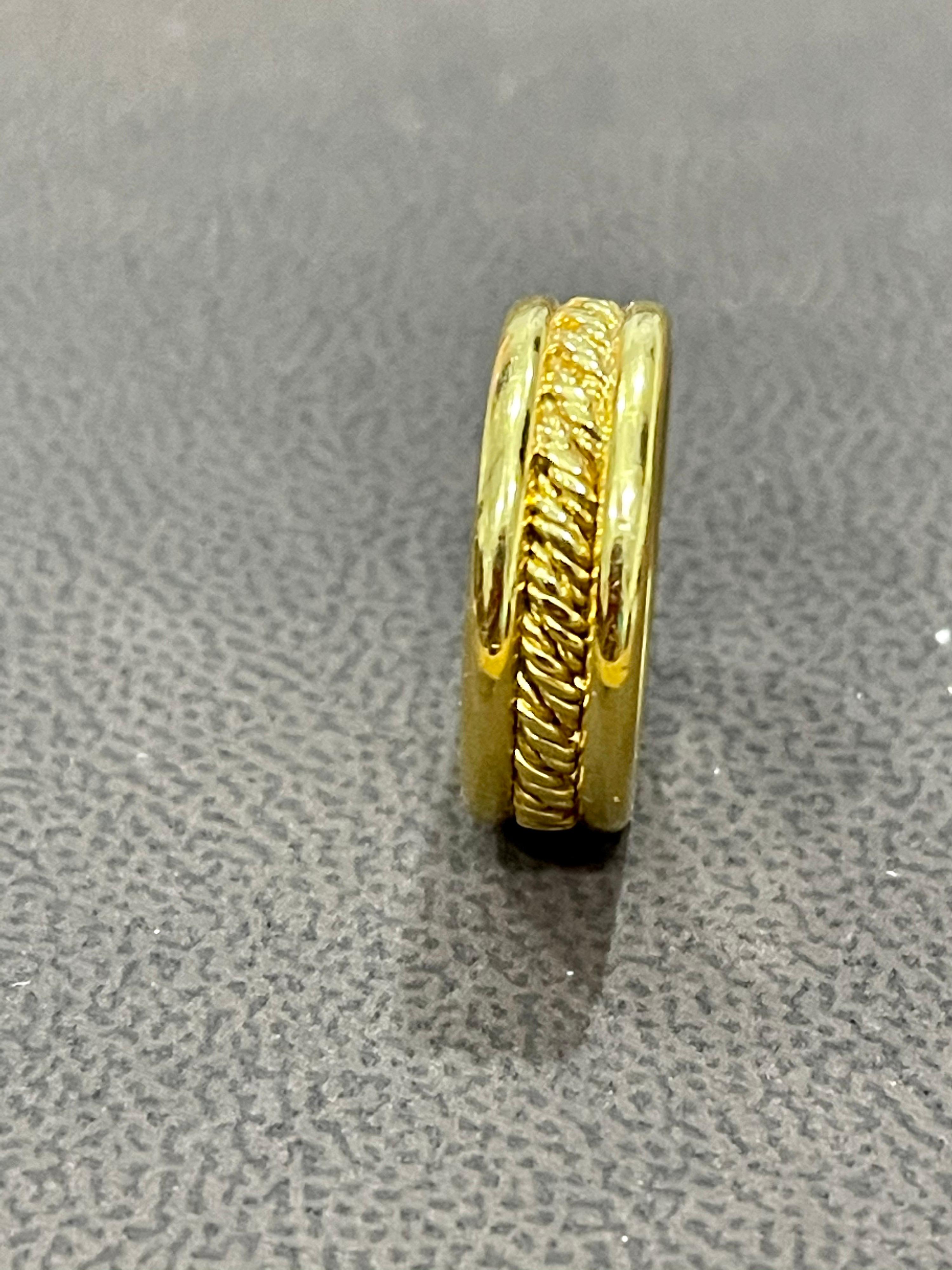 18 Karat Yellow Gold Classic Wide Wedding Band Ring For Sale 4