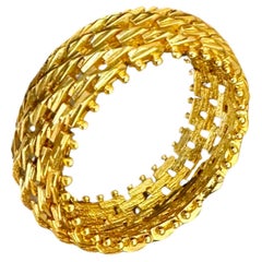 Alianza clásica ancha de oro amarillo de 18 quilates con diseño, Unisex Talla 5.5