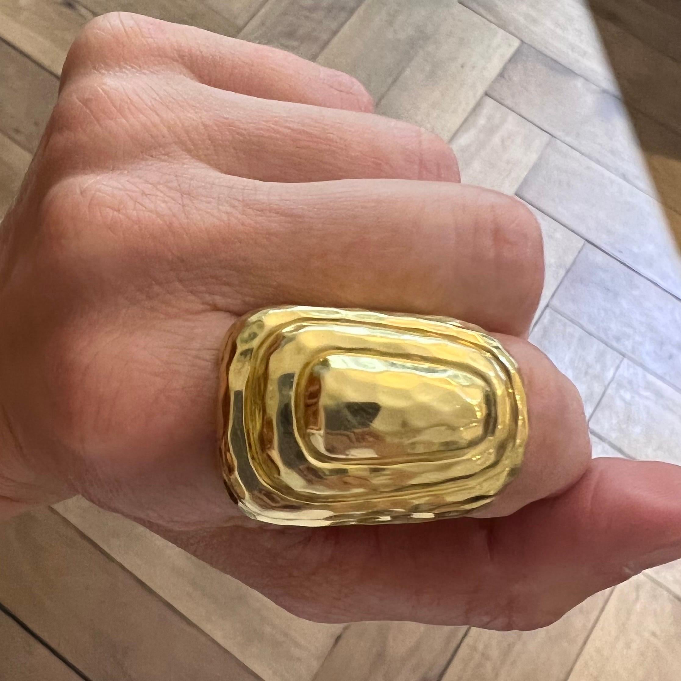 Women's or Men's 18 Karat Yellow Gold Cocktail Ring by Dunay For Sale