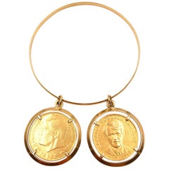 18 Karat Yellow Gold Coin Bracelet