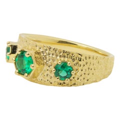 22 Karat Yellow Gold Colombian Emerald Band Ring