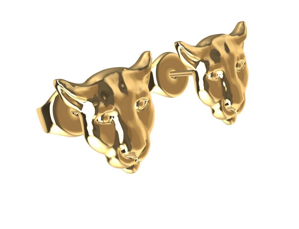18 Karat  Yellow Gold  Colorado Cougar Stud Earrings, Tiffany Jewelry designer , Thomas Kurilla  is trying to keep the wild life at bay. They call it a mountain lion, panther, puma, or cougar . Just remember it has 4 legs, you have 2. Imagine hiking