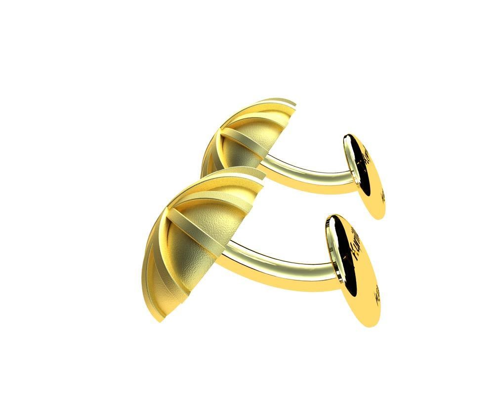 18 Karat Yellow Gold Compass Cufflinks For Sale 2