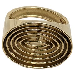 Konkaver Ovals-Ring aus 18 Karat Gelbgold