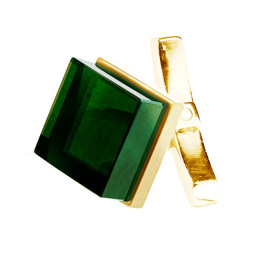 yellow gold emerald cufflinks