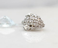 Eighteen Karat Yellow Gold Contemporary Peony Petal Sixty Diamonds Earrings