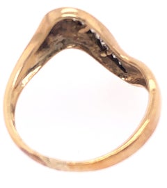 18 Karat Yellow Gold Contemporary Ring with Diamonds