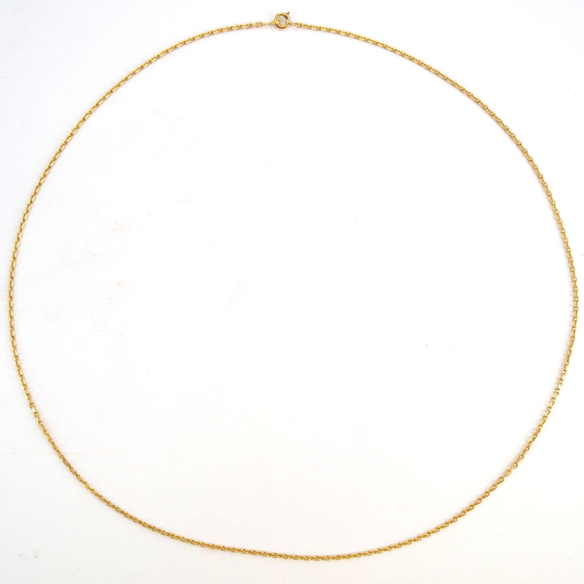 Moderne Collier en or jaune 18 carats avec chaîne en maille de bagnard en vente