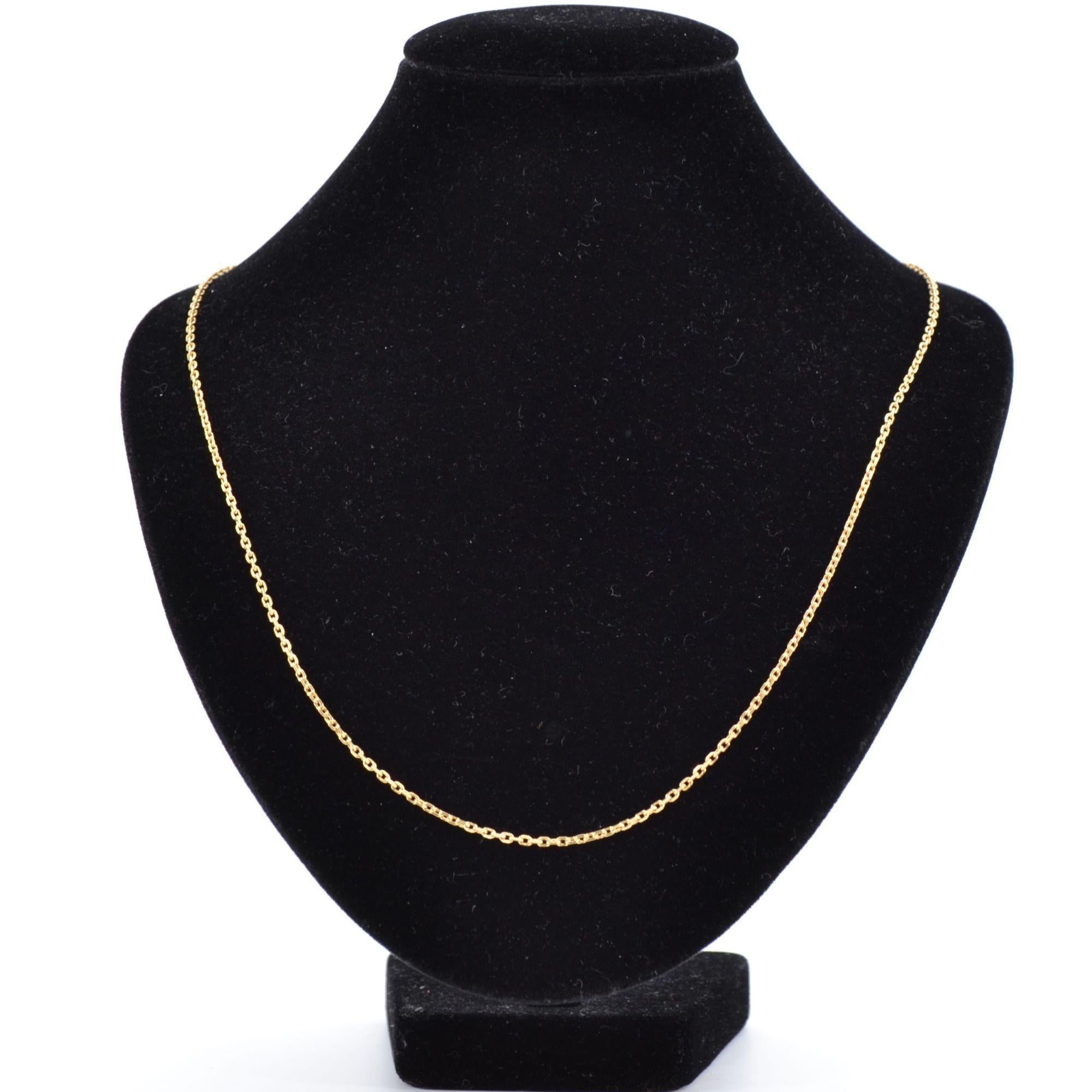 Collier en or jaune 18 carats avec chaîne en maille de bagnard Bon état - En vente à Poitiers, FR