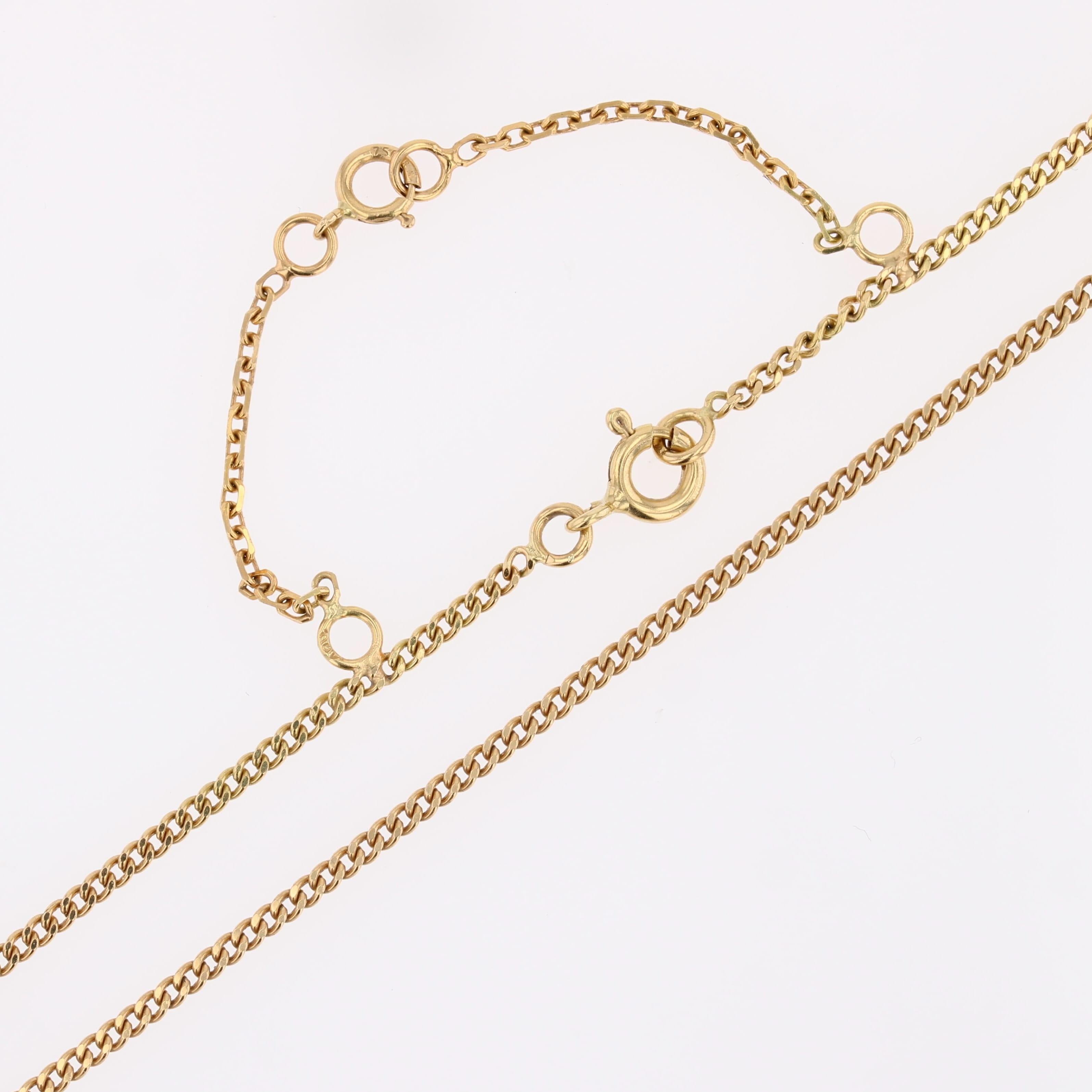 Collier en or jaune 18 carats avec chaîne en maille de bagnard Bon état - En vente à Poitiers, FR