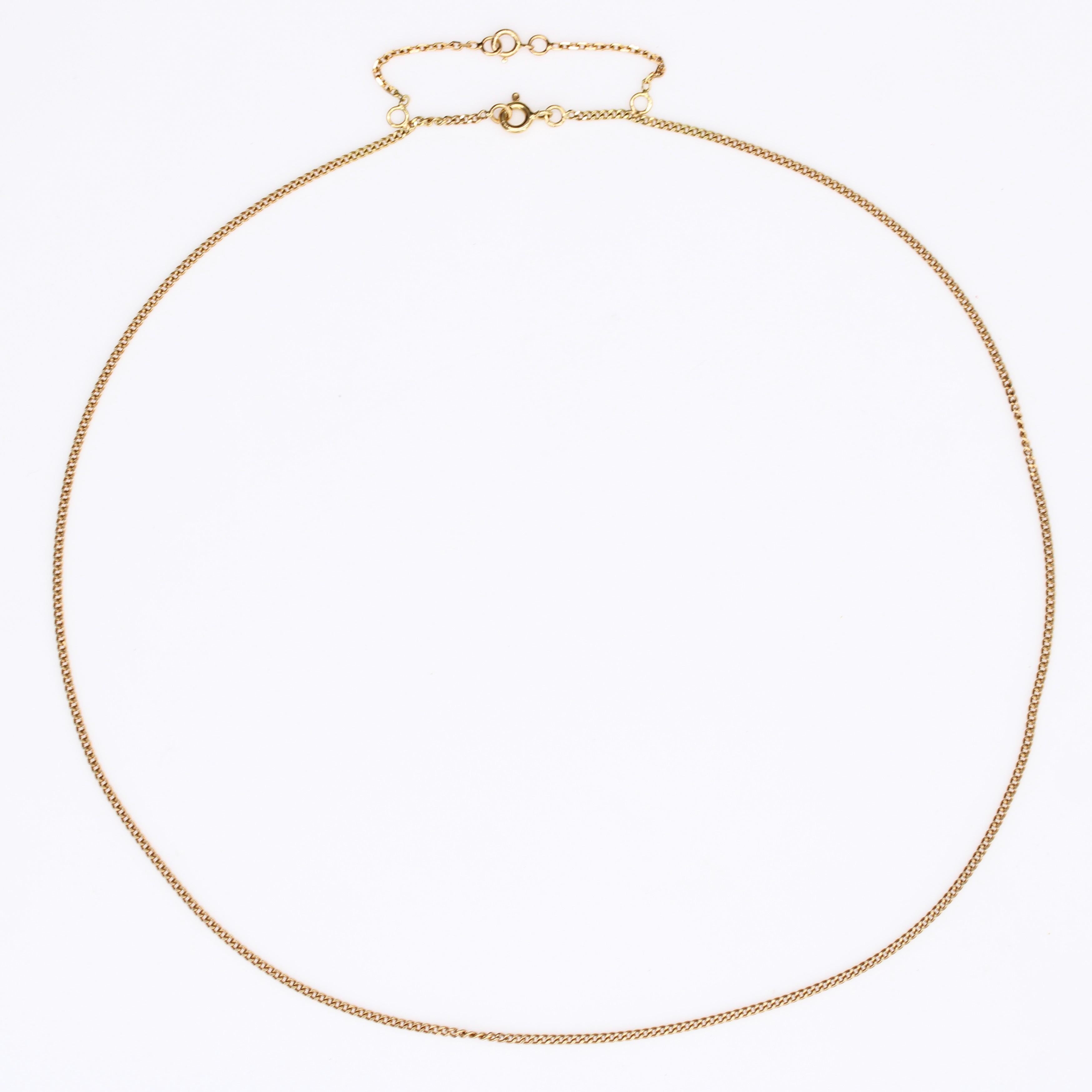 Collier en or jaune 18 carats avec chaîne en maille de bagnard Pour femmes en vente