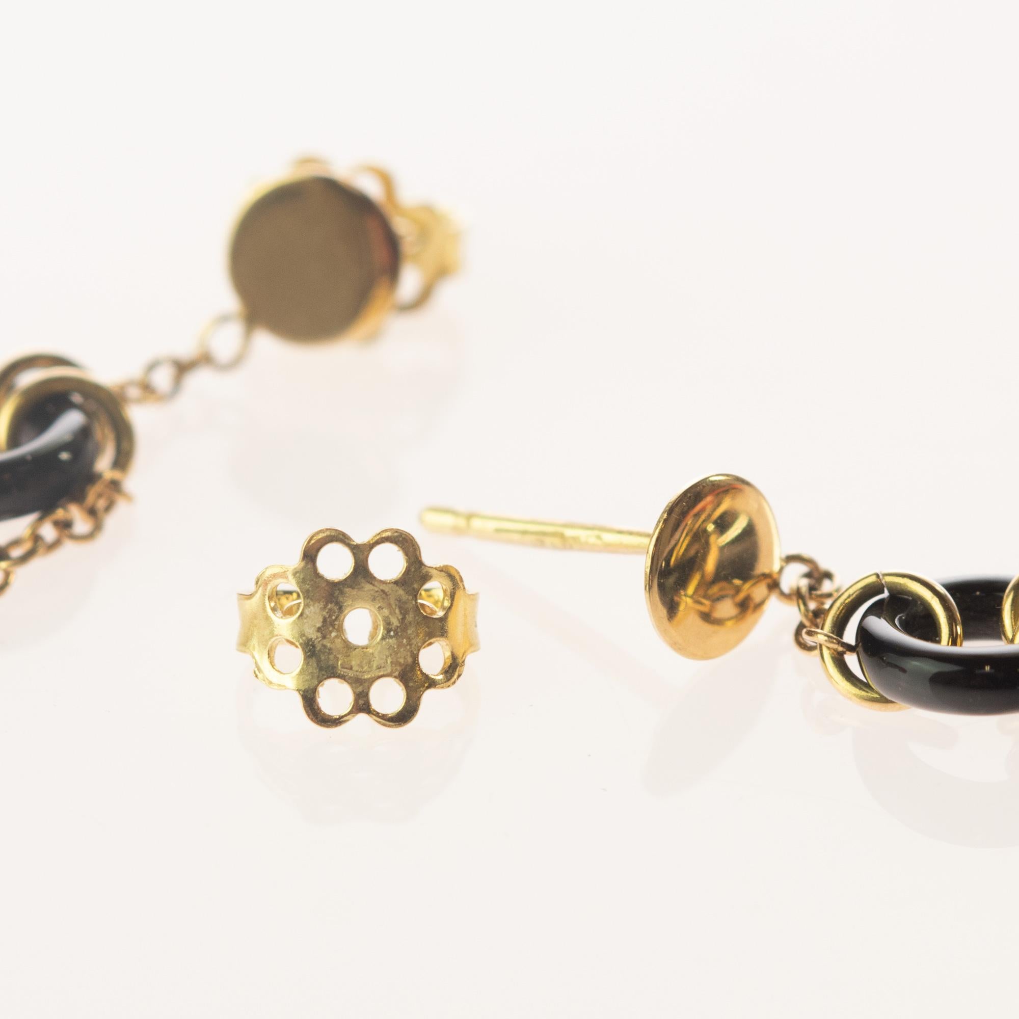 Pendientes modernos de cadena de araña de ágata coralina de oro amarillo de 18 quilates Intini Jewels en venta 4