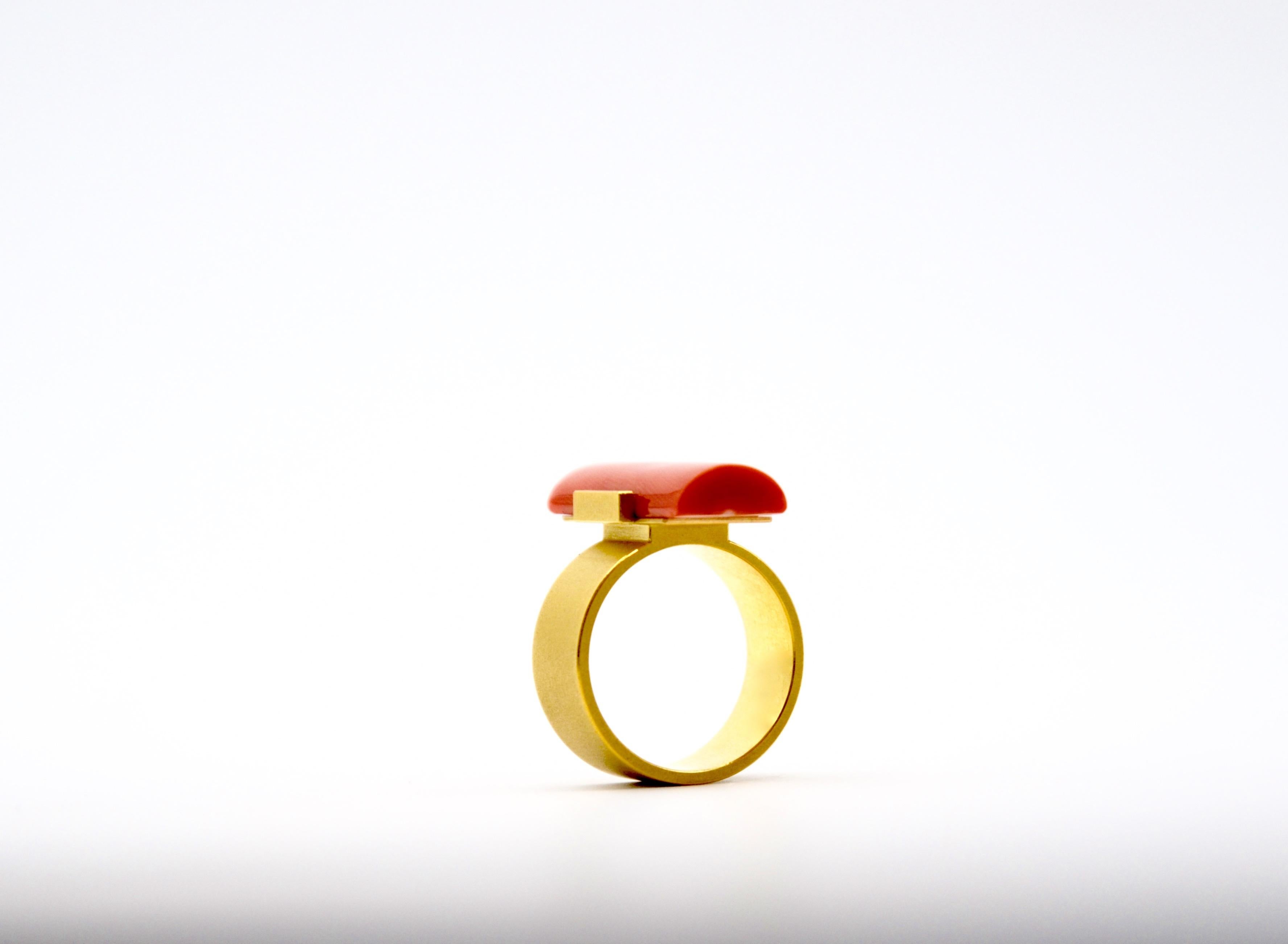 Contemporary 18 Karat Yellow Gold Coral Cocktail Ring

Minimalist, modern, elegant - handcrafted in our atelier, designed by Arno Schneider.

Fine jewelry, high quality, delicate materials, unique design, a melange of art genres. Through Arno