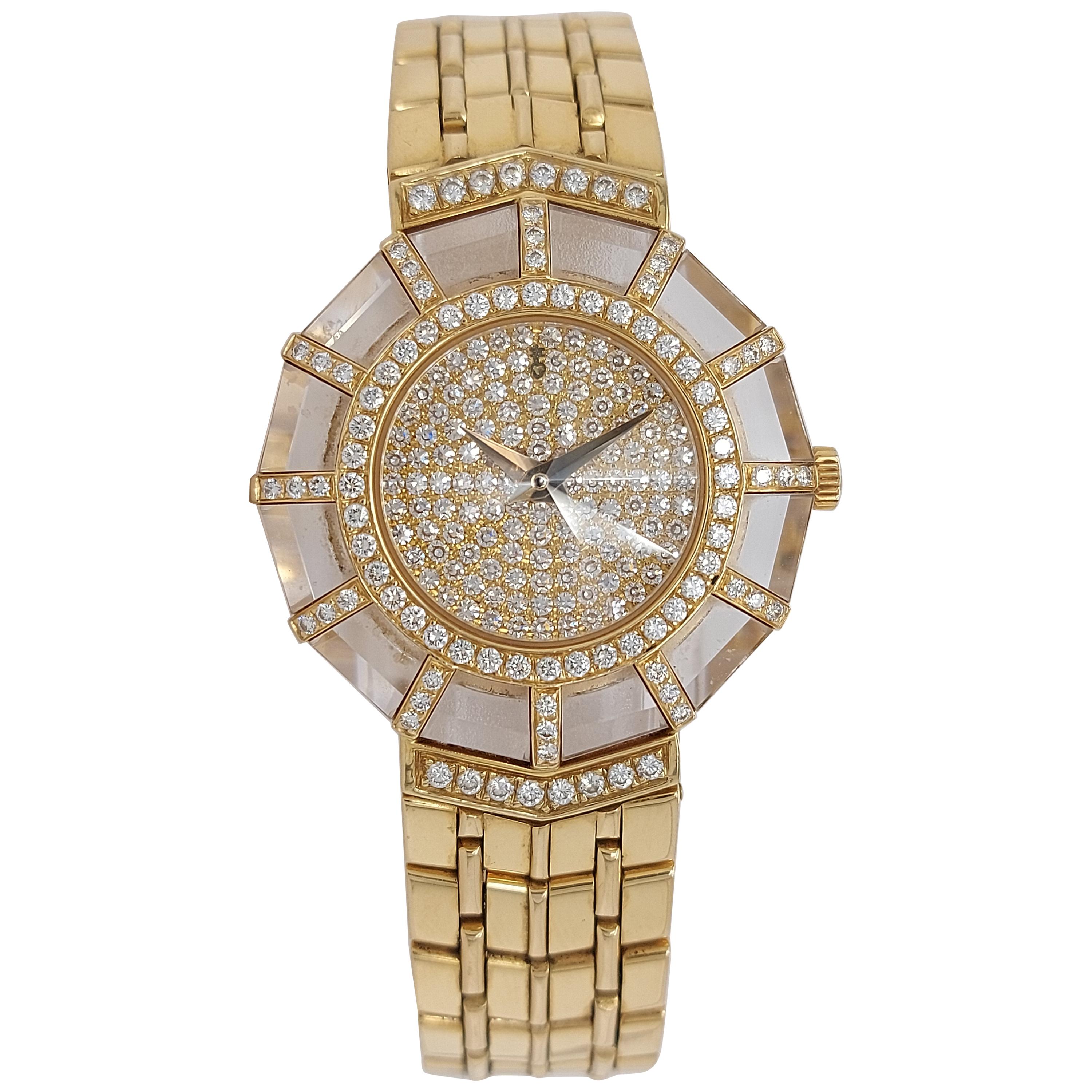 Corum Ladies Diamond Bezel 18 Karat Yellow and White Gold Watch For