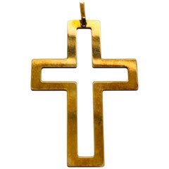18 Karat Yellow Gold Cross / Religious Pendant