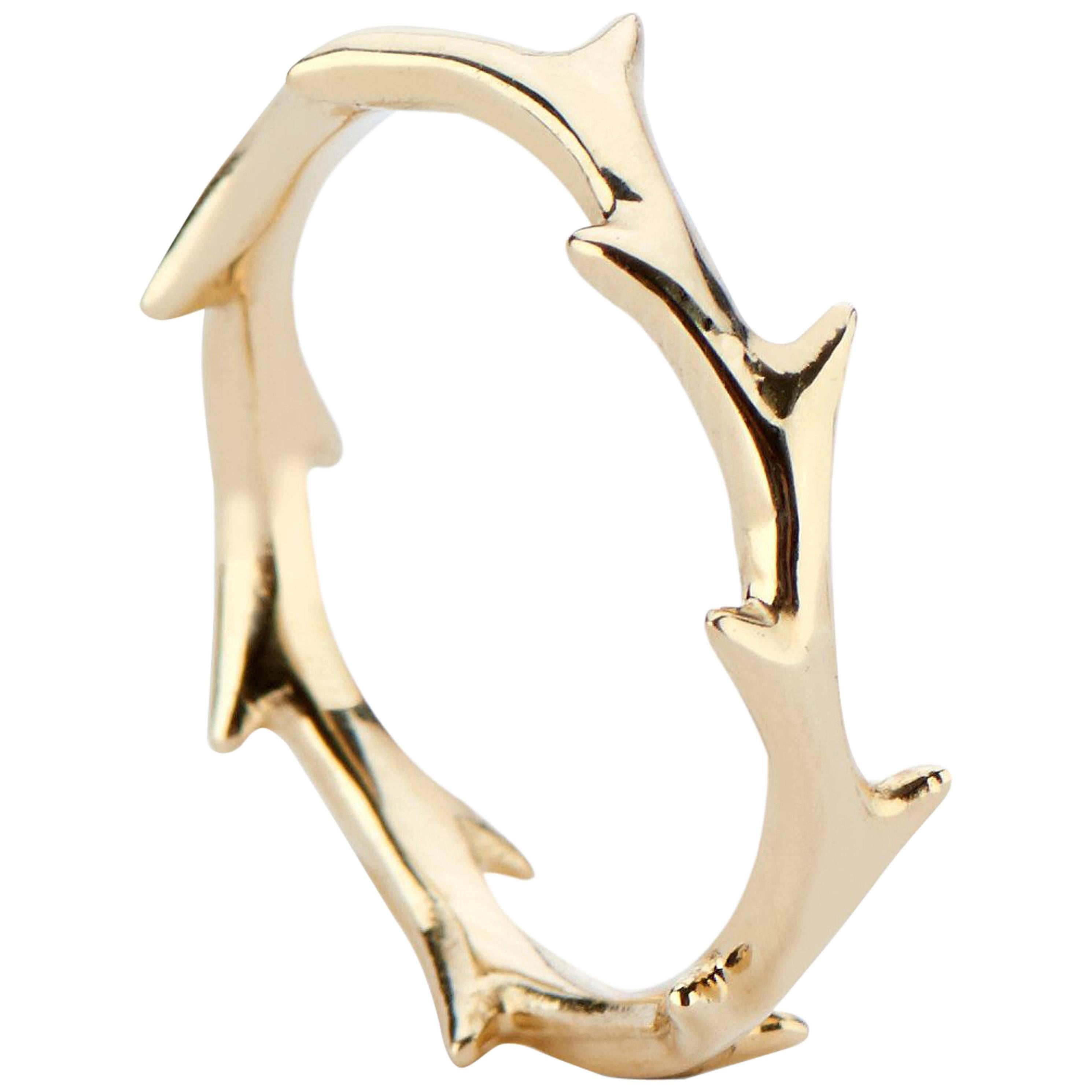 18 Karat Yellow Gold Crown of Thorns Ring For Sale