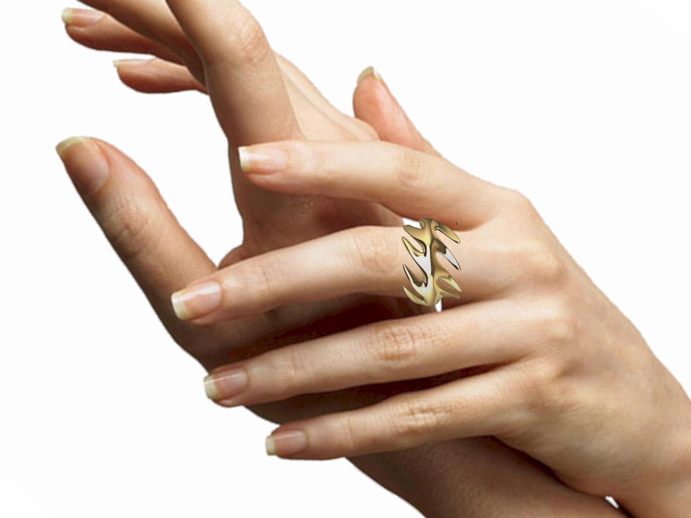 For Sale:  18 Karat Yellow Gold Crown of Thorns Ring18 Karat Yellow Gold Crown of Thorns Ri 8