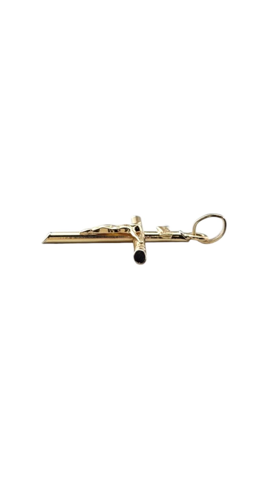 Women's 18 Karat Yellow Gold Crucifix Pendant #20894 For Sale