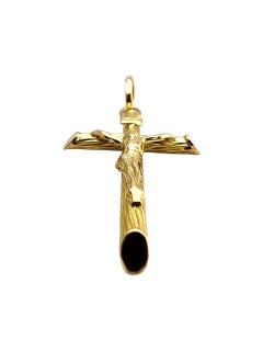 18 Karat Yellow Gold Crucifix Pendant #23690