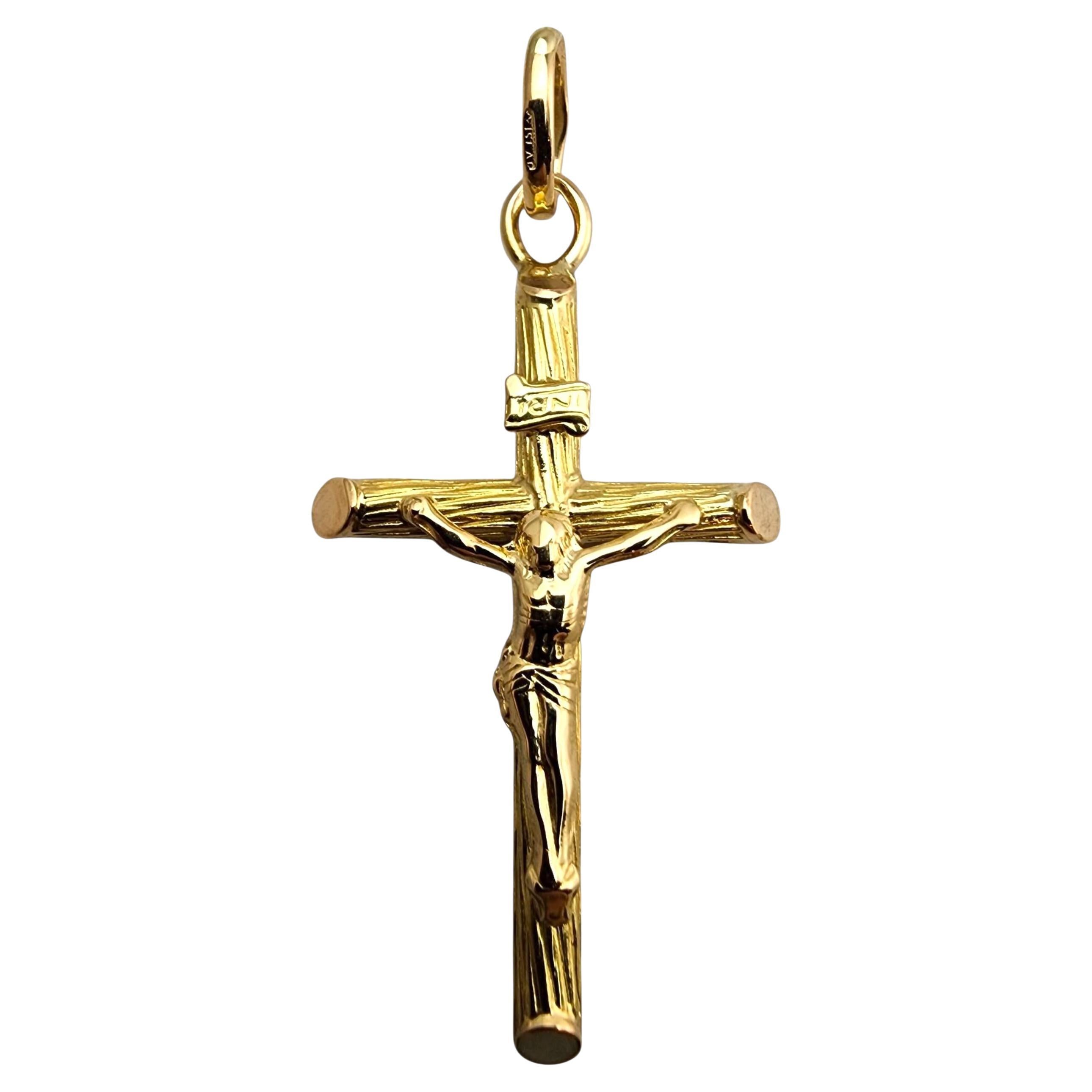 Pendentif Crucifix en or jaune 18 carats #23690