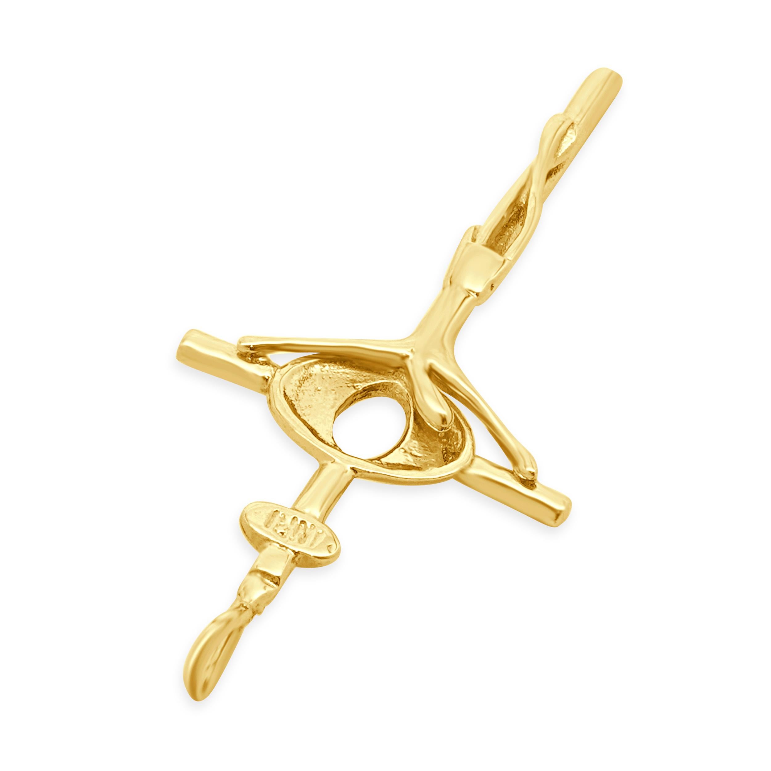Pendentif Crucifix en or jaune 18 carats Excellent état - En vente à Scottsdale, AZ