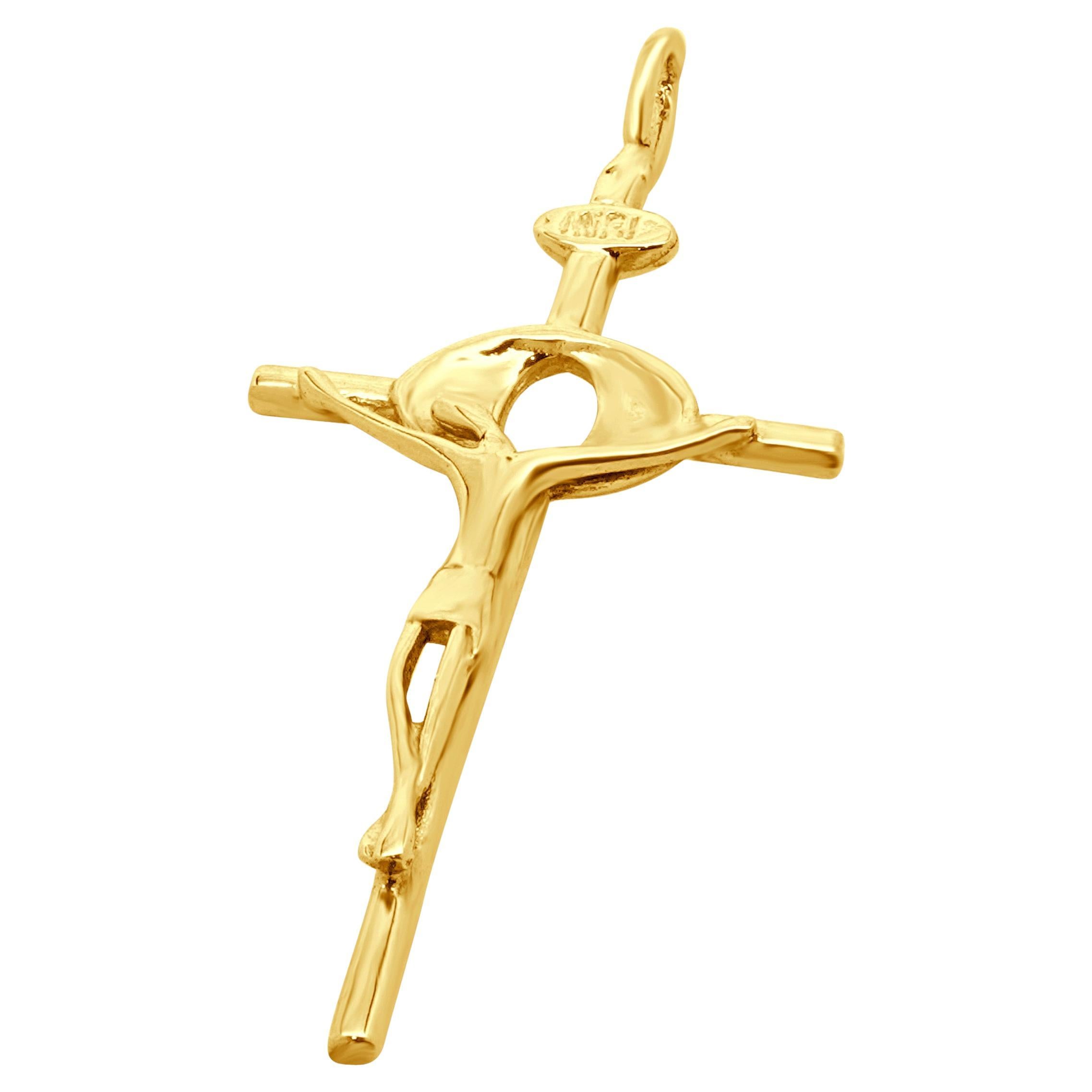 18 Karat Yellow Gold Crucifix Pendant