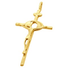 18 Karat Yellow Gold Crucifix Pendant