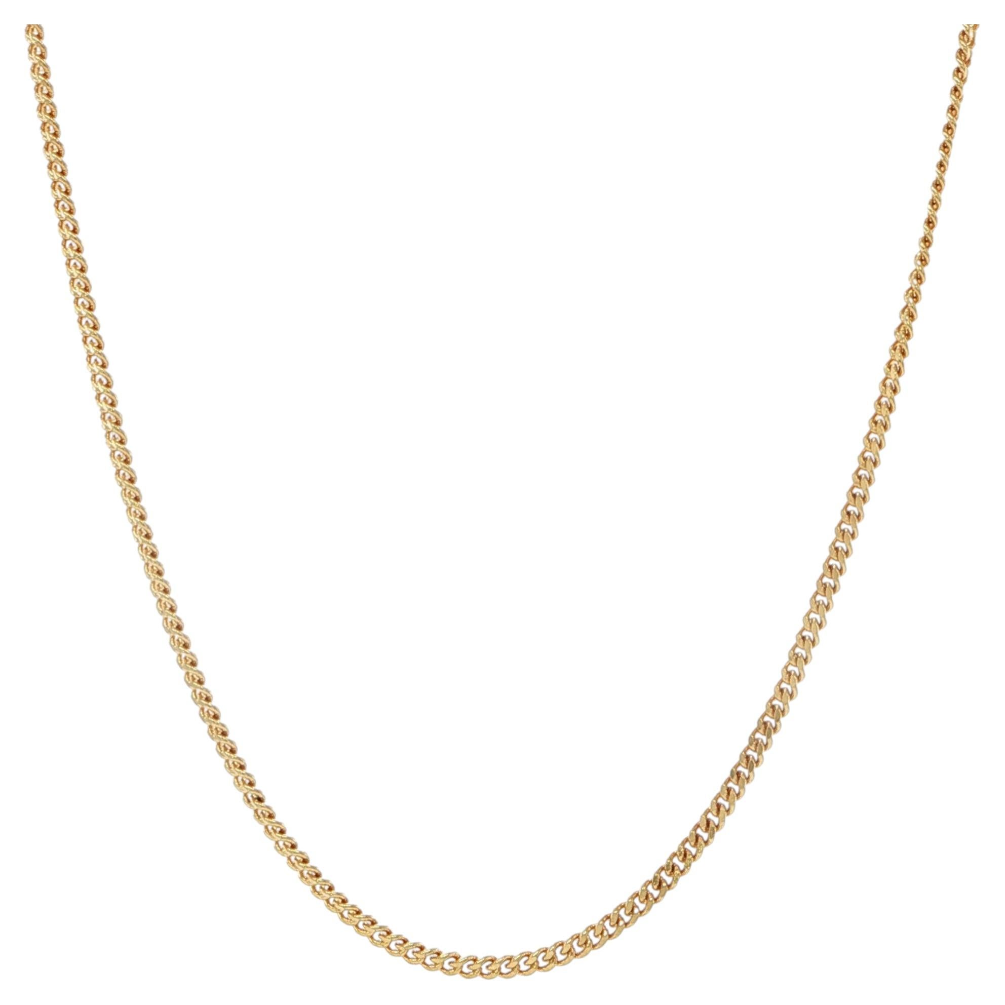 Collar de Cadena Cubana de Oro Amarillo de 18 Kilates