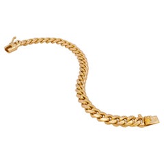18 Karat Yellow Gold Cuban Link Bracelet