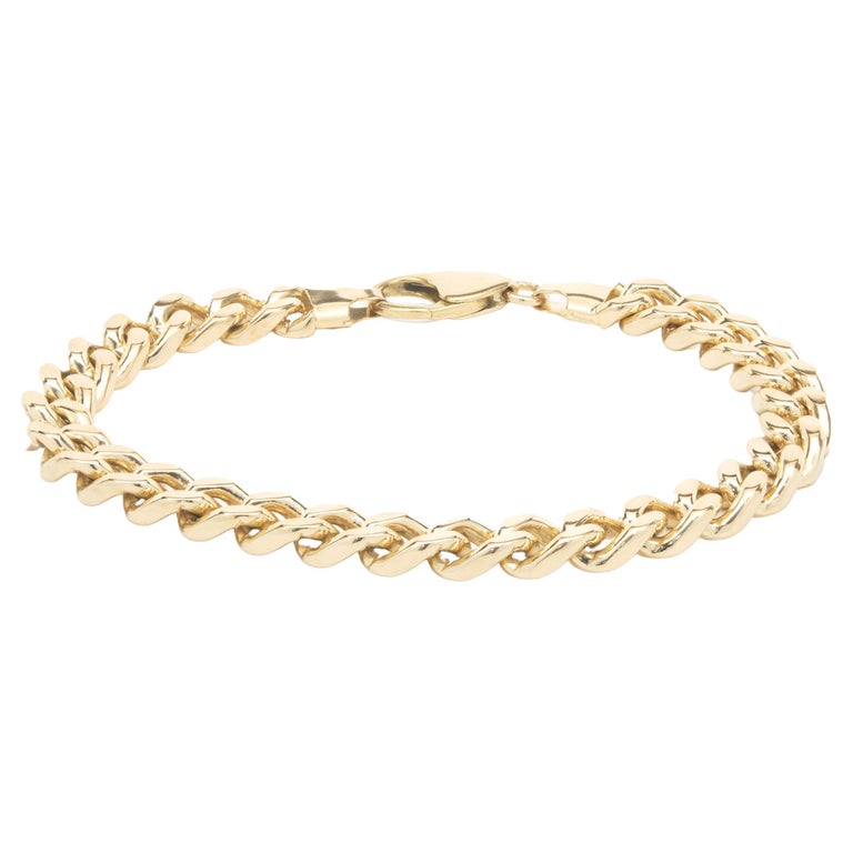 18 Karat Yellow Gold Cuban Link Bracelet For Sale at 1stDibs | sedusa  bracelet, 18 karat gold cuban link bracelet