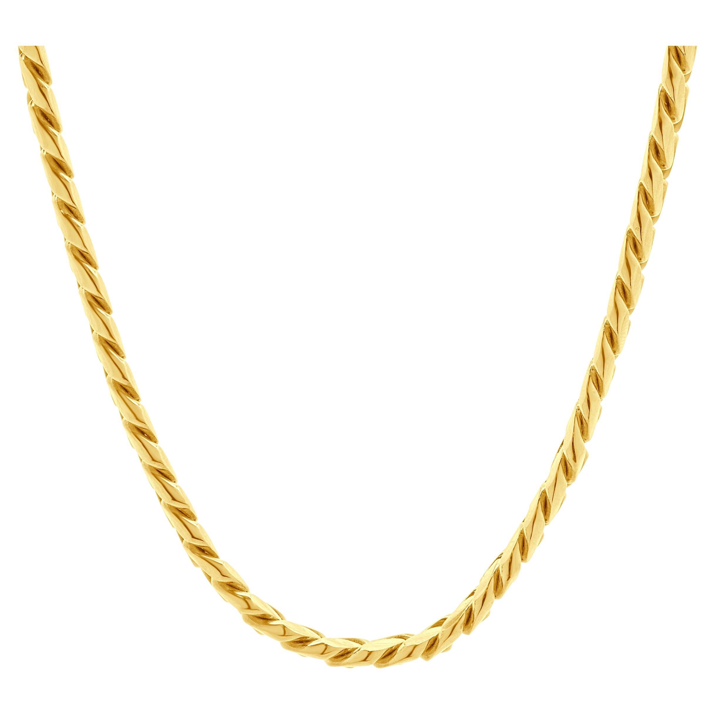 Collana a catena a maglie cubane in oro giallo 18 carati con chiusura a diamante