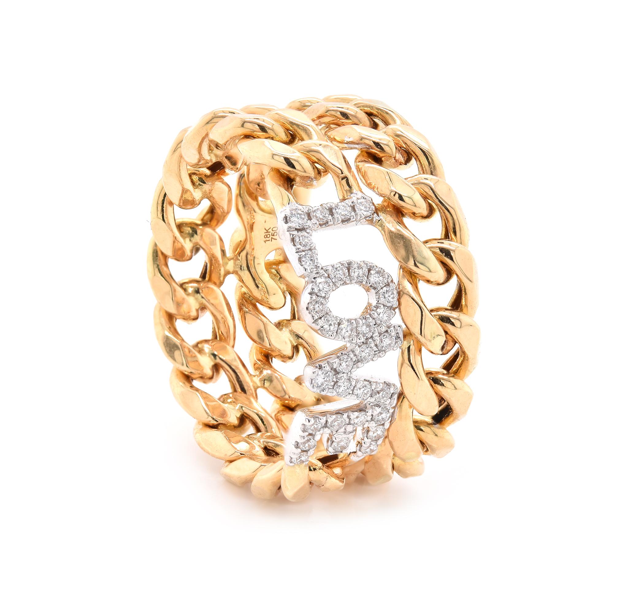 cuban link ring 18k gold