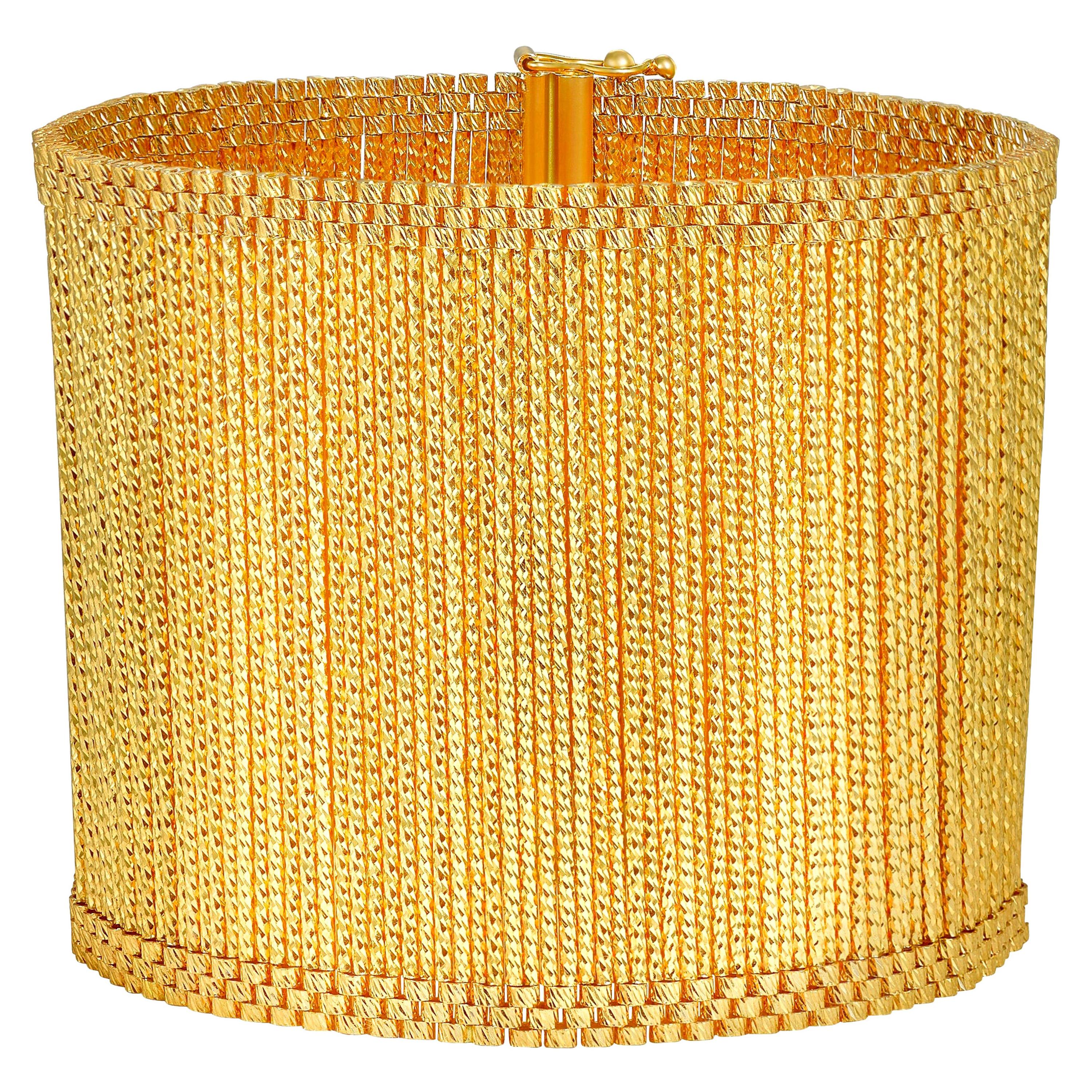 18 Karat Yellow Gold Cuff Bracelet For Sale