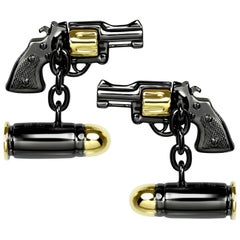 Gemelli AENEA in oro giallo 18k placcati in rodio e argento sterling