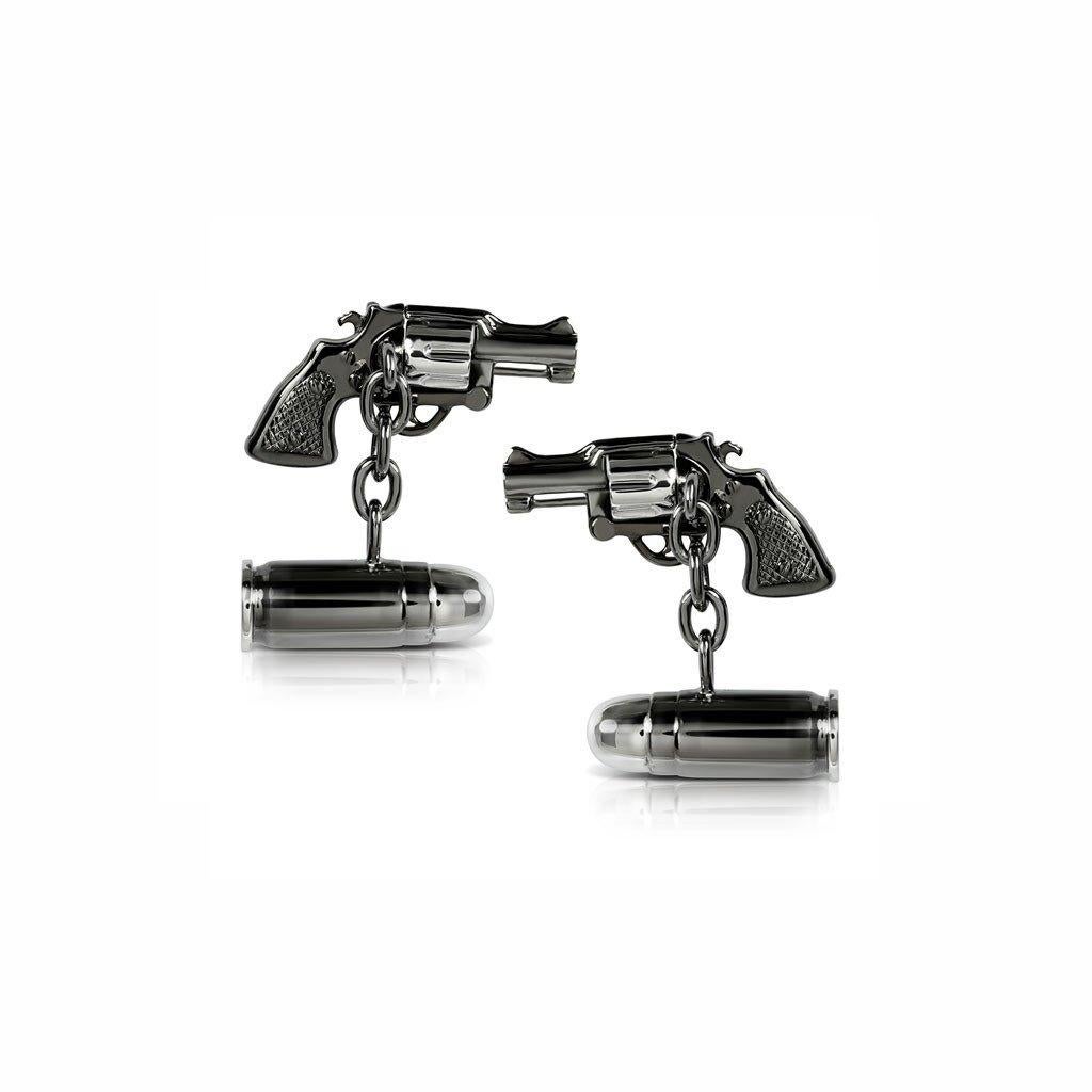 AENEA 18k Yellow Gold Rhodium plated Sterling Silver Cufflinks For Sale 2
