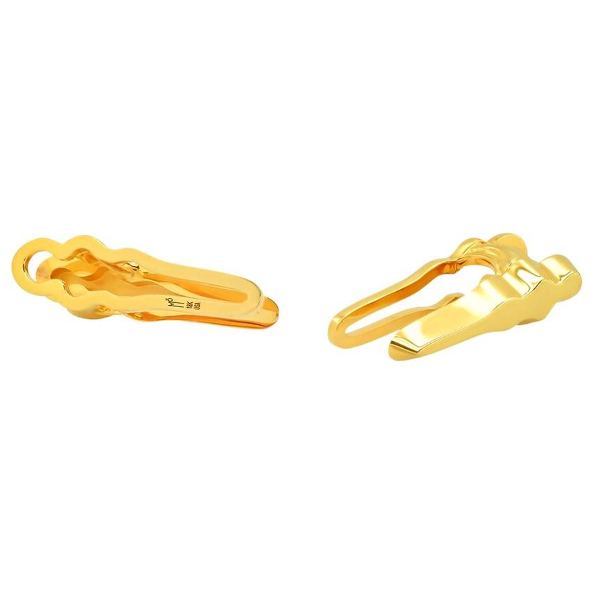 FARBOD 18 Karat Yellow Gold Cufflinks "Clue" 'Unisex' For Sale