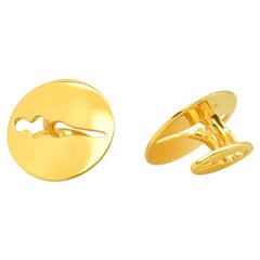 FARBOD 18 Karat Yellow Gold Cufflinks "Coin" 'Unisex'