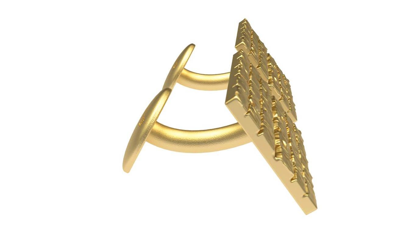  Tiffany designer , Thomas Kurilla designed these for 1stdibs. 18karat yellow gold . Molten Rectangles Cufflinks,  In matte or polished 18karat yellow .  This design is inspired by the liquid look of gold melting under the torch and but without