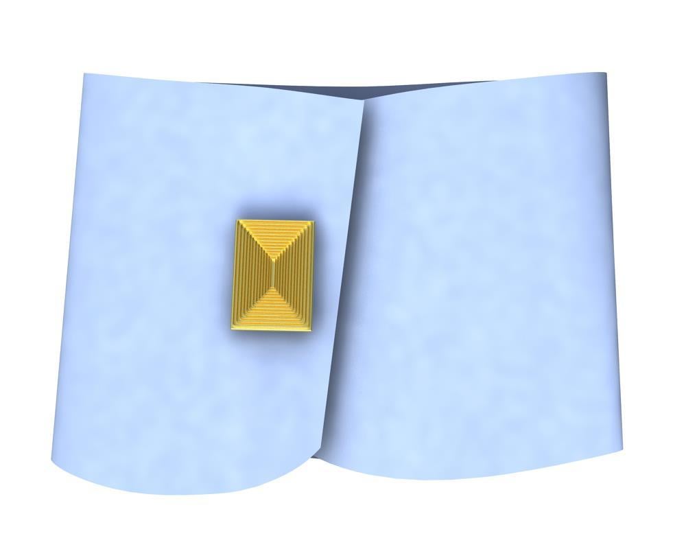 18 karat Gold Yellow Rectangle Cufflinks, CK-005, These are inspired from Optical Art works. It is a form of abstract art and is closely connected to Kinetic and Constructivist movements. Using geometric designs gives the viewer the impression of