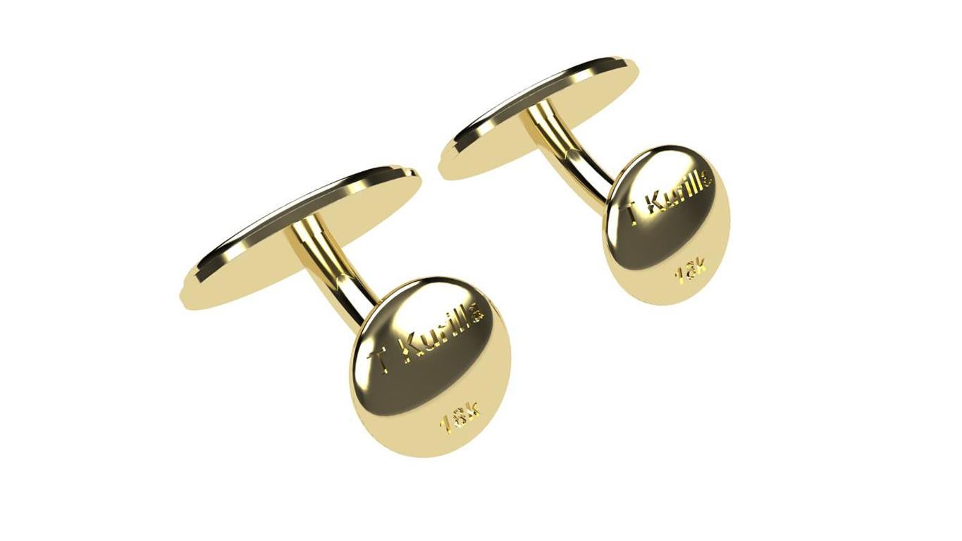 18 Karat Yellow Gold Cufflinks In New Condition For Sale In New York, NY