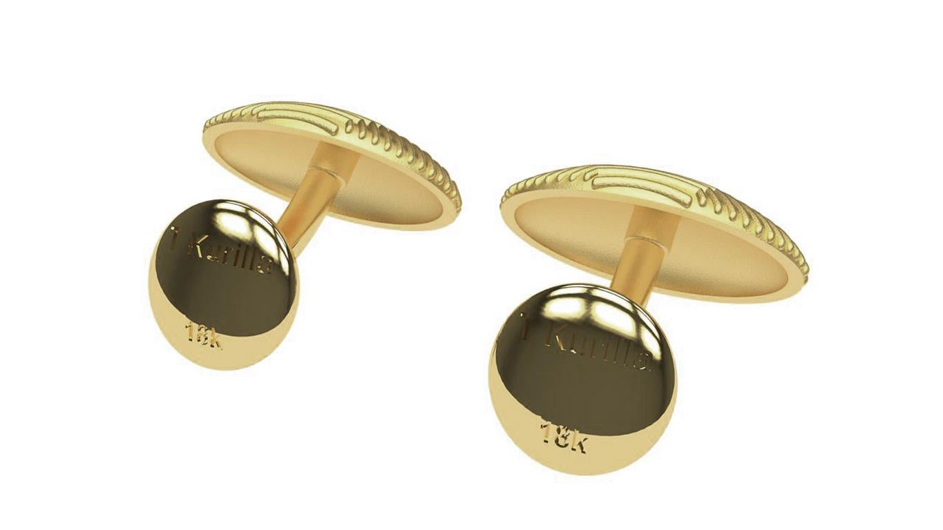 18 Karat Yellow Gold Cufflinks In New Condition For Sale In New York, NY
