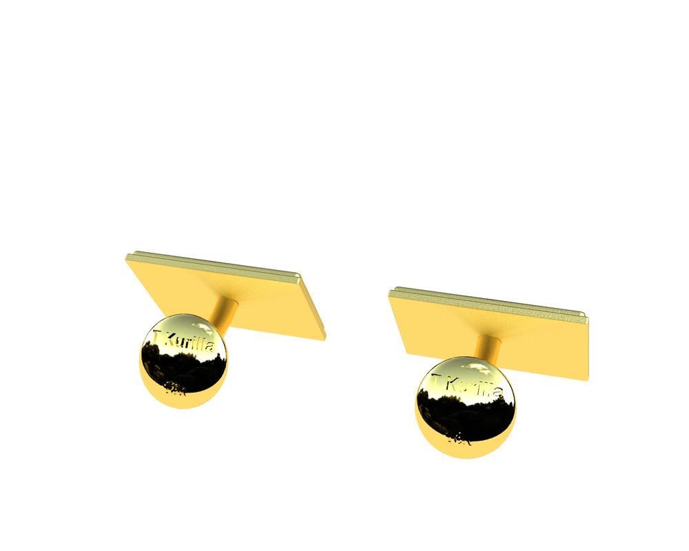 18 Karat Yellow Gold Optical Art Cufflinks For Sale 1