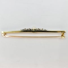 18 Karat Yellow Gold Cultured Pearl Bar Pin