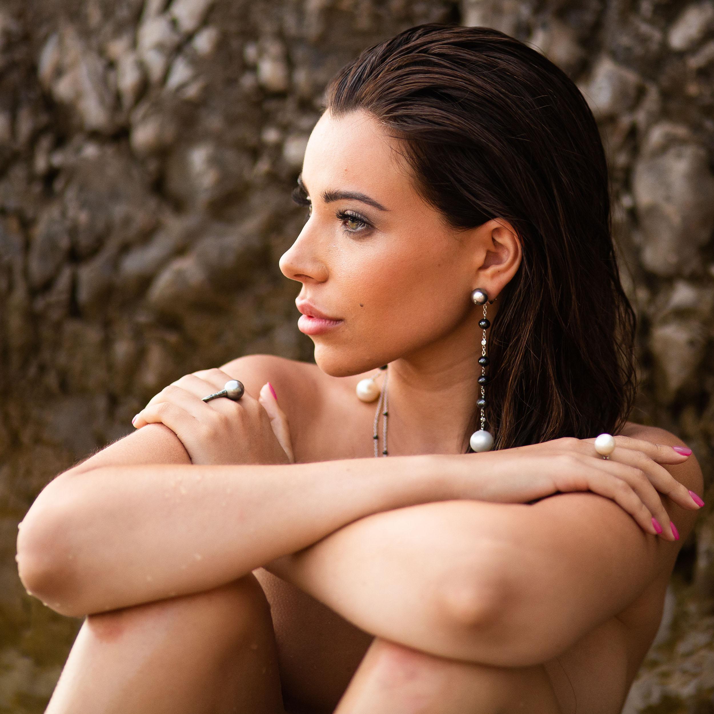 Contemporain Bague cocktail en or jaune 18 carats avec culture des mers d'Australie du Sud