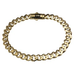 18 Karat Yellow Gold Curb Link Bracelet #22217