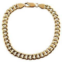 18 Karat Yellow Gold Curb Link Chain Bracelet #19347