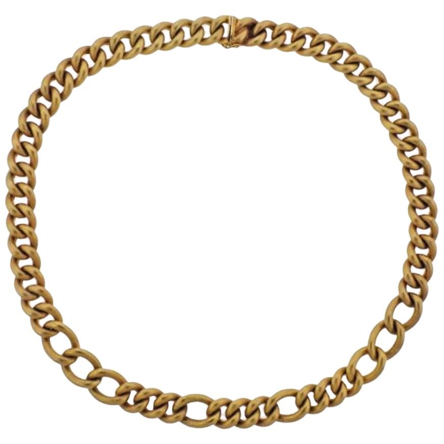 18 Karat Yellow Gold Curb Link Chain Necklace 2