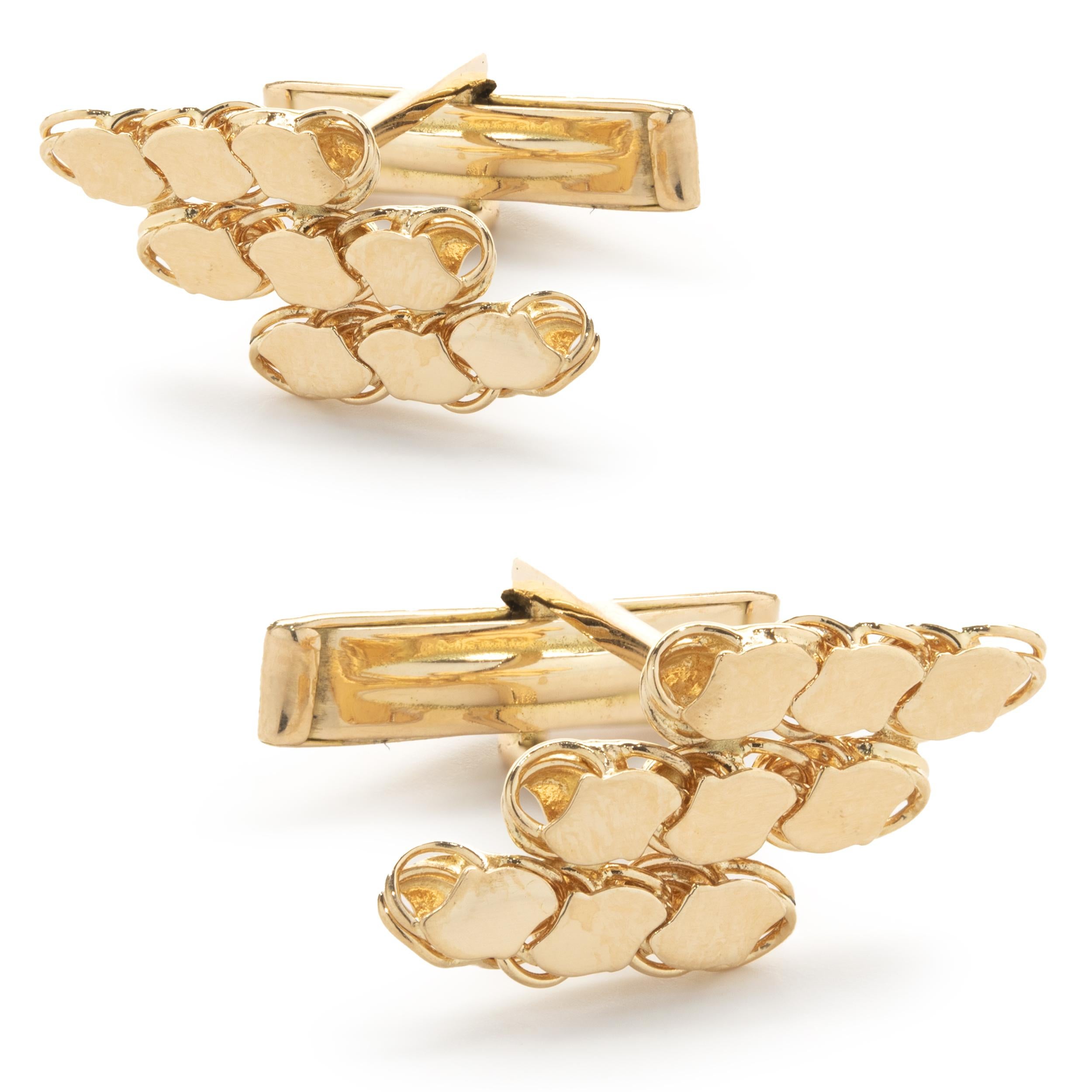 Material: 18K yellow gold
Dimensions: cufflinks measure 12.5mm 
Weight: 9.62 grams