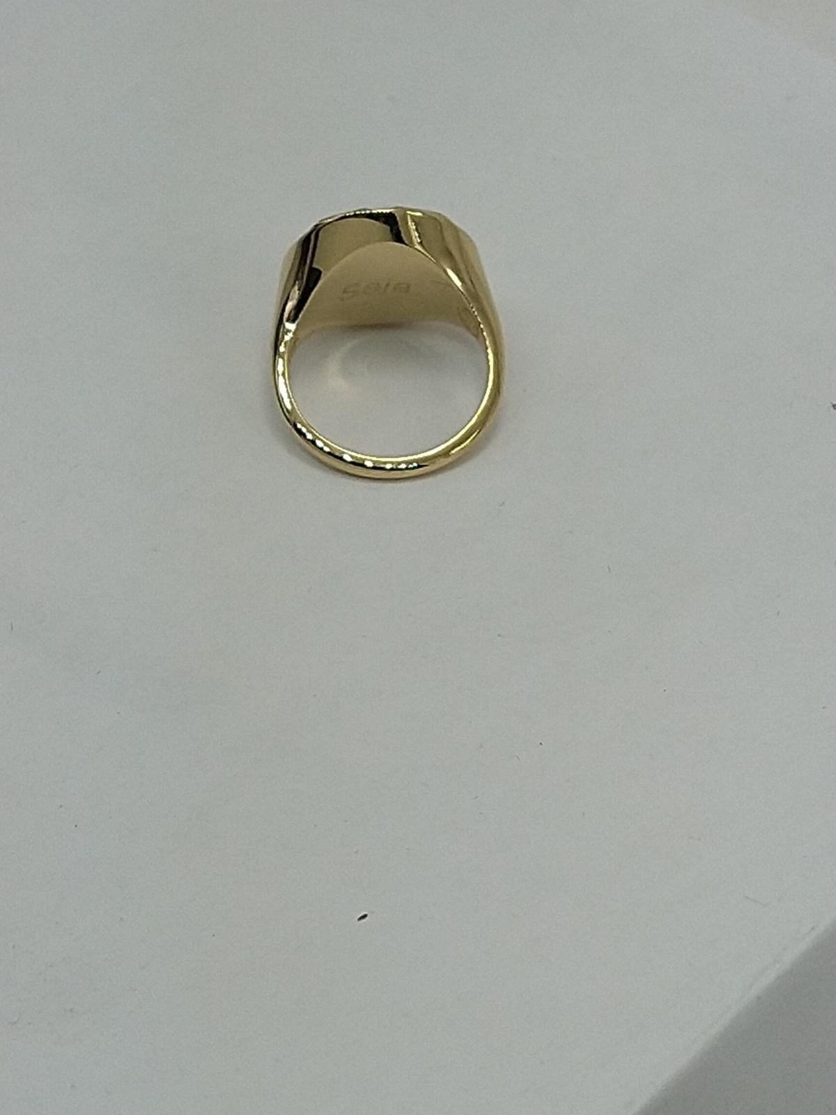 18 Karat Yellow Gold Custom Womens Leo Lion Signet Ring For Sale 4
