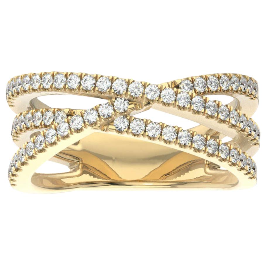 18 Karat Yellow Gold Dahlia Interweave Diamond Ring '1/2 Carat'
